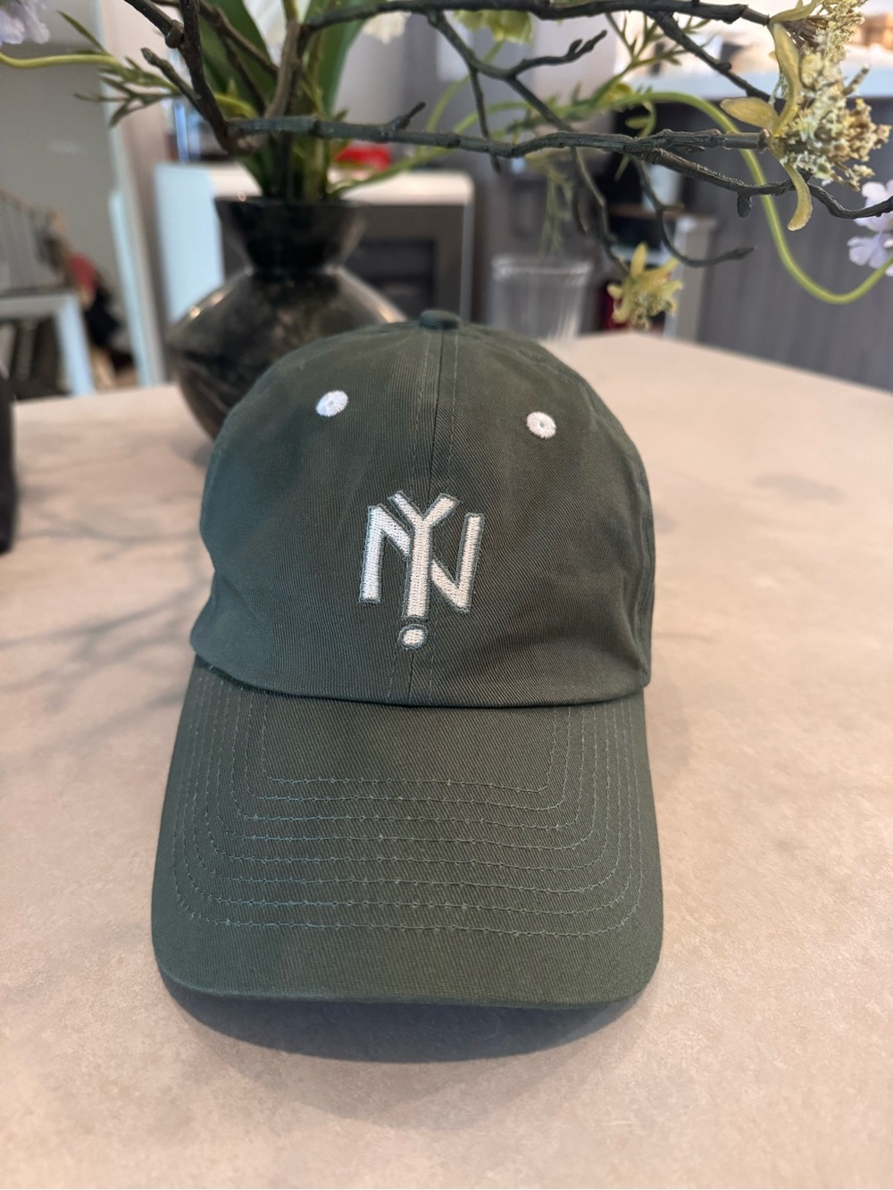 Daily Drills NYC Green Baseball Hat Cap with White Logo